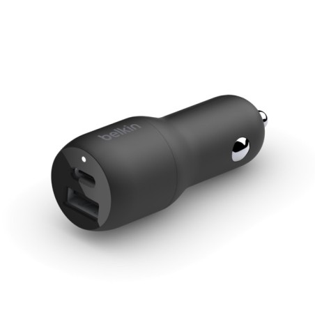 Belkin Dual Car Charger - Adaptador de corriente para el coche - 37 vatios - PD 3.0 - 2 conectores de salida (USB, 24 pin USB-C)