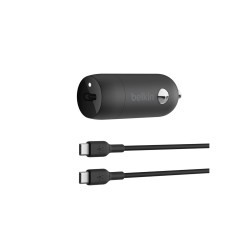 Belkin - Adaptador de corriente para el coche - 30 vatios - 3 A - Fast Charge, Suministro de energía 3.1 (24 pin USB-C) - negro