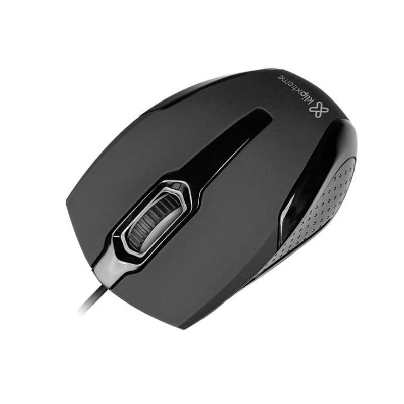 Klip Xtreme KMO-120BK - Ratón - diestro y zurdo - óptico - 3 botones - cableado - USB - negro