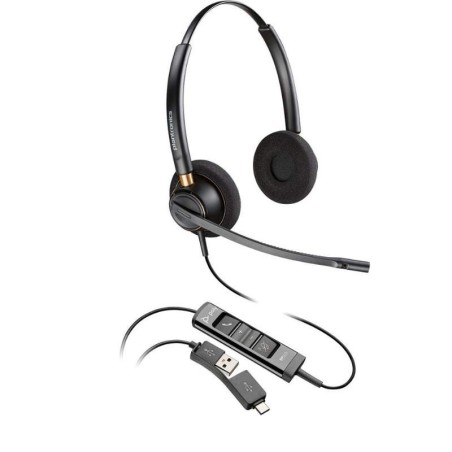 Poly EncorePro 525 - EncorePro 500 series - auricular - en oreja - cableado - USB-A - negro - Certificado para Equipos de Micros