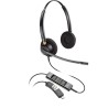 Poly EncorePro 525 - EncorePro 500 series - auricular - en oreja - cableado - USB-A - negro - Certificado para Equipos de Micros