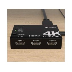 Xtech - 5-port to 1 HDMI switch - 4KUHD w remote control XHA-430