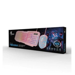 Xtech - Keyboard and mouse set - Wired - Spanish - USB - Pink - Gaming-XTK-540S
