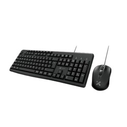 Xtech - Keyboard and mouse set - Wired - Spanish - USB - Black - Multimedia XTK-302S