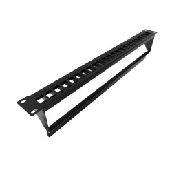 Nexxt - Tablero de conexiones - instalable en bastidor - negro, RAL 9005 - 1U - 19" - 24 puertos