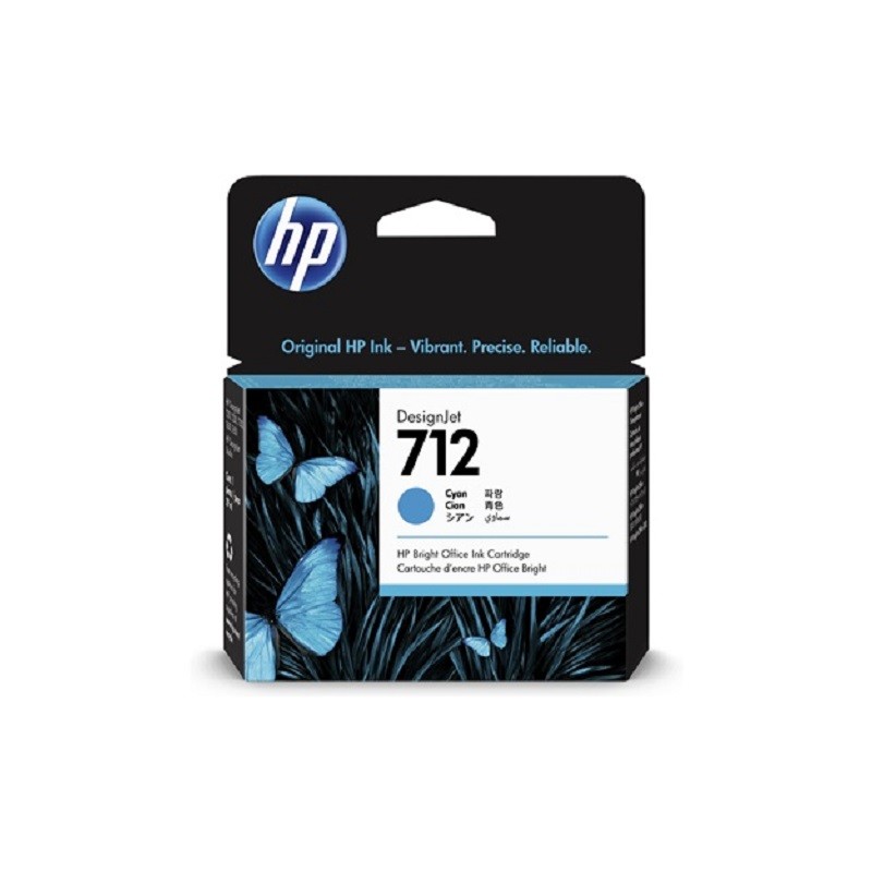 HP 712 - 29 ml - cián - original - DesignJet - cartucho de tinta - para DesignJet Studio, T210, T230, T250, T630, T650