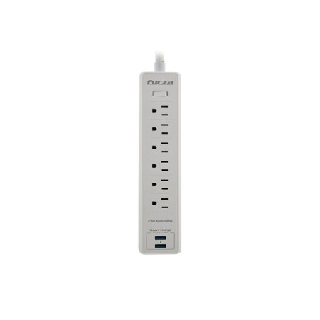 Forza - Surge protector - AC 110/220 V - 6 Tomas de Corriente - NEMA 2USB 5ft WH