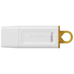 Kingston - USB flash drive - 128 GB - USB 3.0 - Plastic White-Yellow