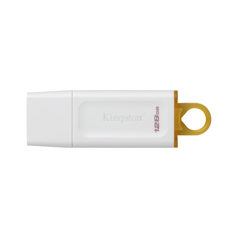 Kingston - USB flash drive - 128 GB - USB 3.0 - Plastic White-Yellow
