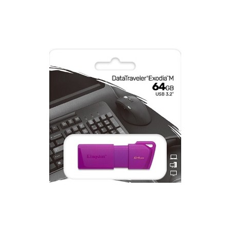 Kingston - USB flash drive - 64 GB - USB 3.2 Gen 1 - NEON Purple