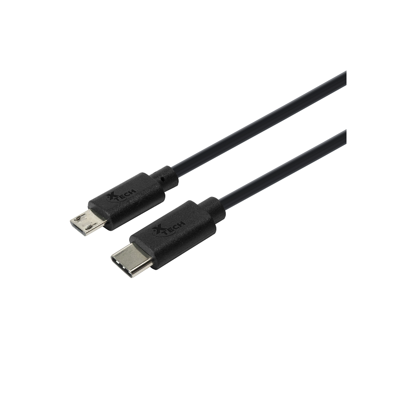 Xtech XTC-520 - Cable USB - 24 pin USB-C (M) reversible a Micro-USB tipo B (M) - USB 2.0 - 1.8 m - negro
