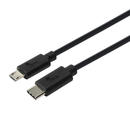 Xtech XTC-520 - Cable USB - 24 pin USB-C (M) reversible a Micro-USB tipo B (M) - USB 2.0 - 1.8 m - negro